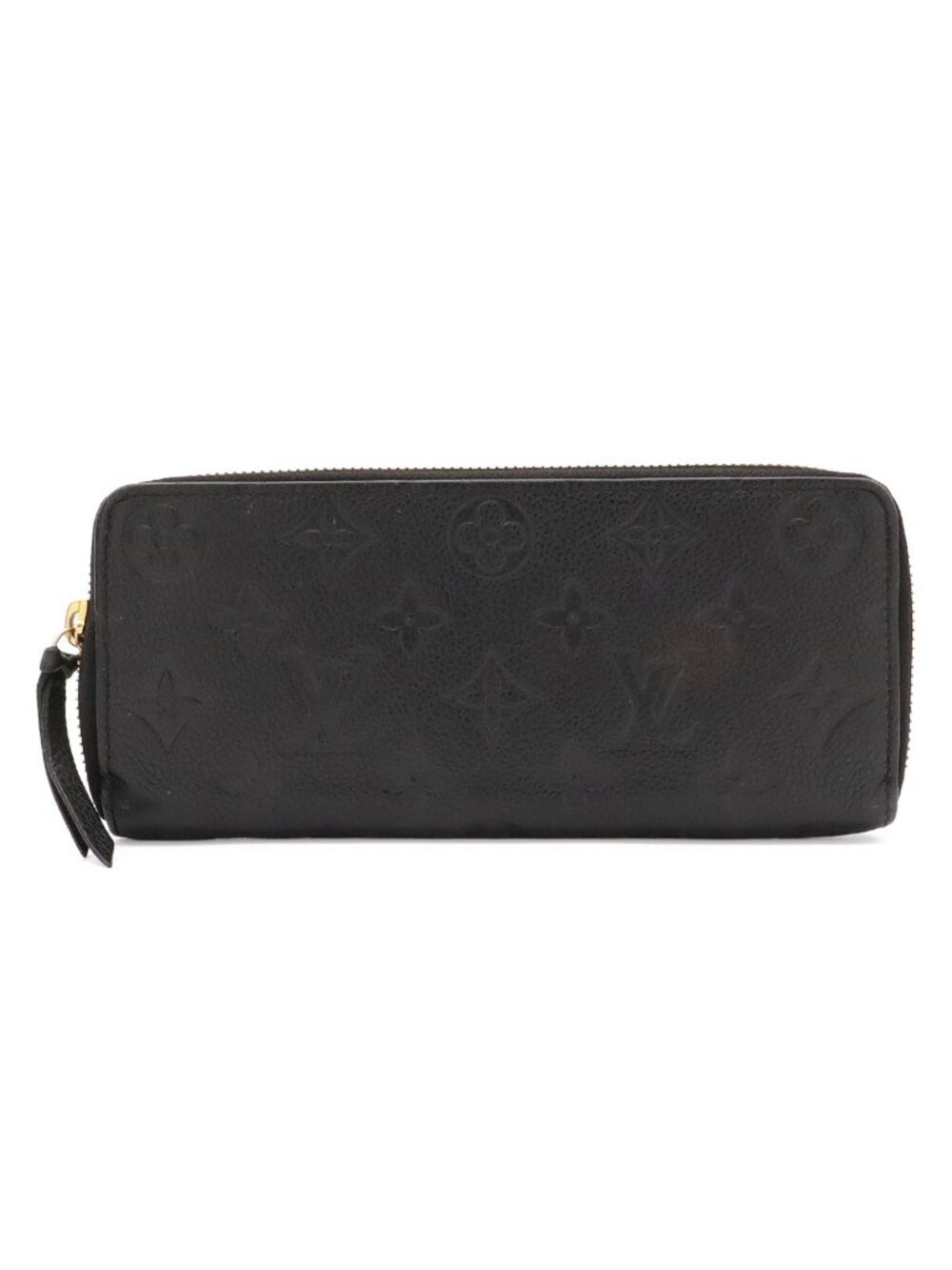 Louis Vuitton Monogram Empreinte Portefeuille Clemence Zip Around Wallet Noir